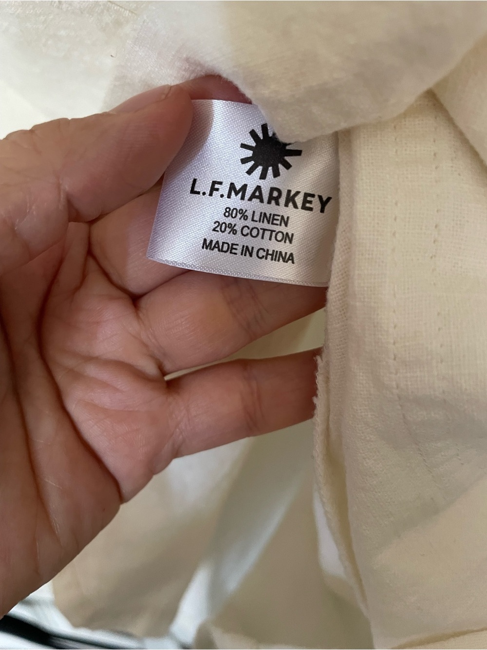 LF Markey Cream Linen Midi Button-Front Dress - Picture 3 of 6